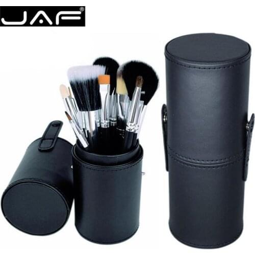 JAF 12pcs Makeup Brushes Set Soft Synthetic Hair Powder Foundation Brush Set With Leather Holder lot pinceaux maquillage 40#731