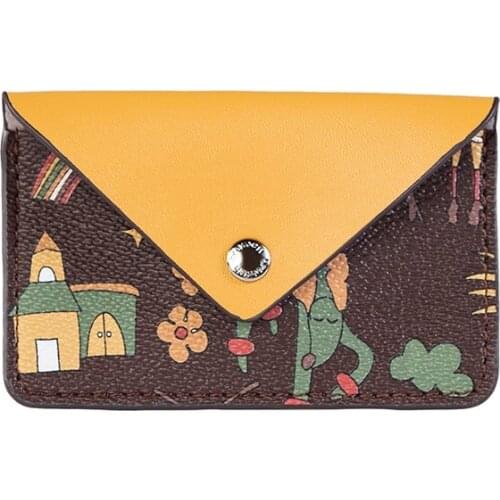 Classic Card Holder Women PU Leather Credit Card Case ID Card Holder Wallet Coin Purse Small Earbuds Holder Pouch