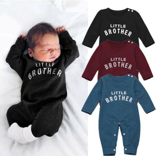 Newborn Baby Girl Boy Rompers Autumn Clothes Letter Print Long Sleeve Cotton Romper Jumpsuit Comfy Outfit