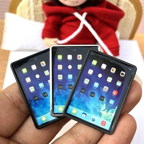 1:12 Dollhouse Miniature Tablet Mini Laptop Computer Model Diy Doll House Decor Toys