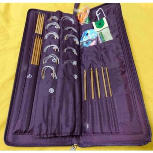 Ring Needle Crochet Hooks 36cm 25cm Bamboo Straight Needles Set Knit Weave Stitches Knitting Craft Needle needlework