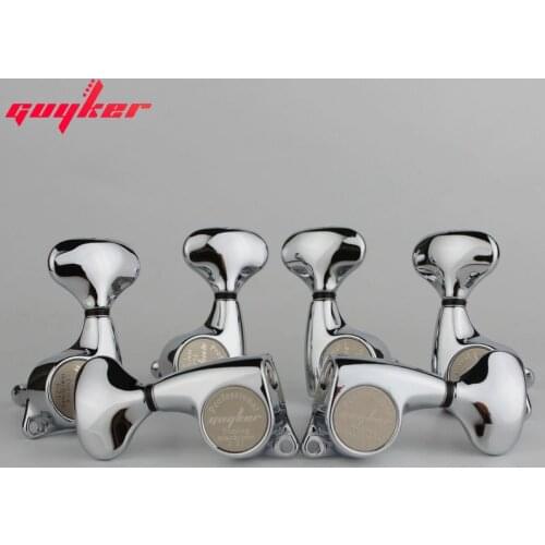 Guyker 3R3L Guitar Machine Heads 1:21 Sealed Tuning Key Pegs Tuners Set Replacement for ST TL SG Style Electric Guitars Chrome