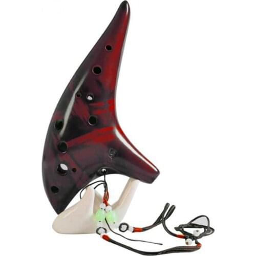 2021 NEW 12 Hole Ceramic Ocarina Alto C Tone Classic Flute Zelda Instruments with Protection Bag + Lanyard Gift High Quality