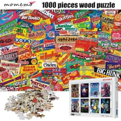 MOMEMO Jigsaw Puzzles Candy Packaging Collection 1000 Pieces Wooden Puzzle for Adults Puzzle Games Toys Children Educational Toy