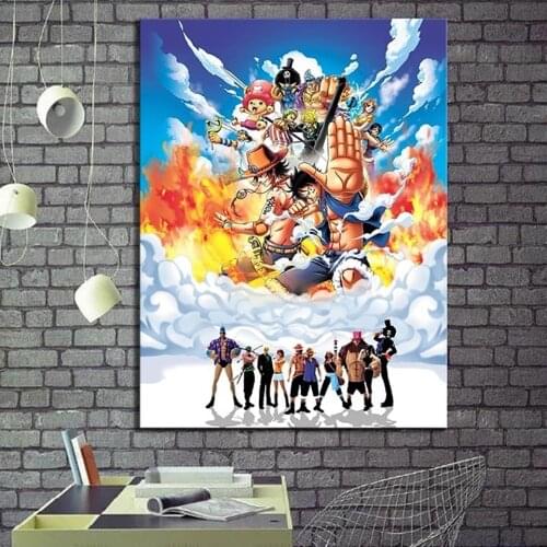Prints Pictures Home Wall Art Modular Poster 1 Panel One Piece Monkey D. Luffy Painting On Canvas Living Room Decor Framed