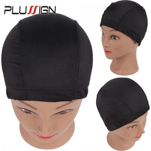 Plussign Glueless Elastic Mesh Dome Spandex Cap Hair Weaving Nets Wig Liner Cheap Wig Making Tools 6 Pcs/Lot Bulk Sale