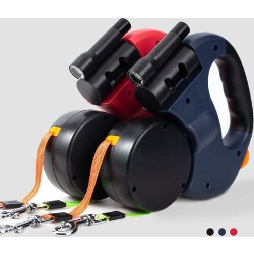 Dog Leash Retractable Double Pet Leash Rope Zero Tangle Walk For Two Dog Walk Dog Accessories Pet Leash Pet Supplies