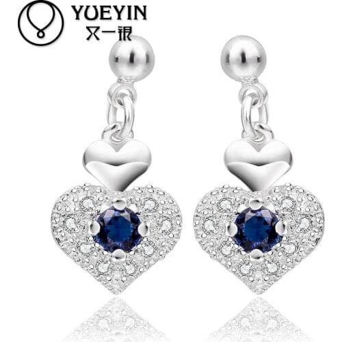 Casual earrings Wholesale Retail women silver plated stud earrings wedding party jewelry Trendy for girlfriend Nickle free