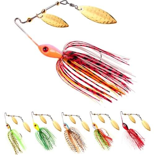 1PCS Double Spoon Spinner Fishing Lures Hard Bait Sequins Paillette Artificial Baits Spinnerbait Fish Tools 13g-17g