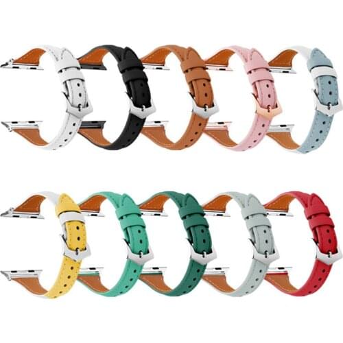 Womens Watchband for Apple Watch 42MM 38MM 44MM 40MM Strap for iWatch series 6 Se 5 4 3 2 1 Bracelet Belt Genuine Leather Band