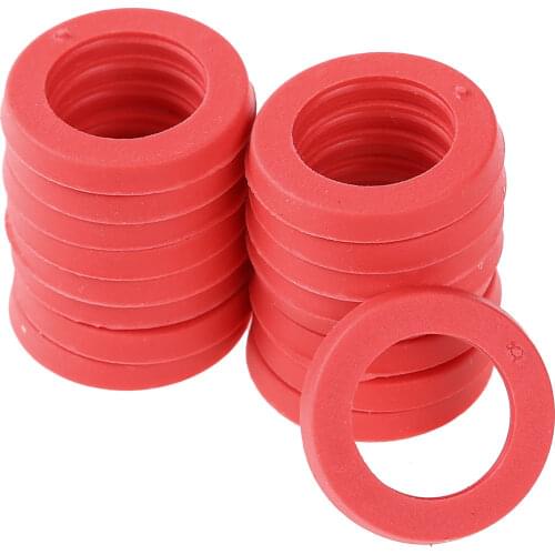 100 Standard 3/4 Inch Bathroom Garden Hose Washers Water Faucet Grommets Red Flat O-Ring Set Non Leakage Rubber Silicone Gaskets