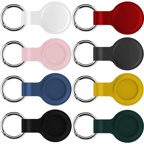 Silicone Case for Apple Airtags Protective Cover Shell For AirTag Locator Tracker Anti-lost Device Keychain Protect Sleeve Hook