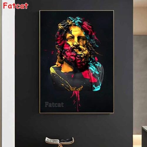 Greek Mythology Zeus Sculpture 5d diy diamond painting cross stitch full square /round drill abstract diamond embroidery PP2070