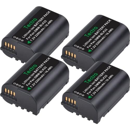 Tectra 2280mAh DMW-BLK22 Batteries for Panasonic Lumix DC-S5 and DC-S5KK Camera