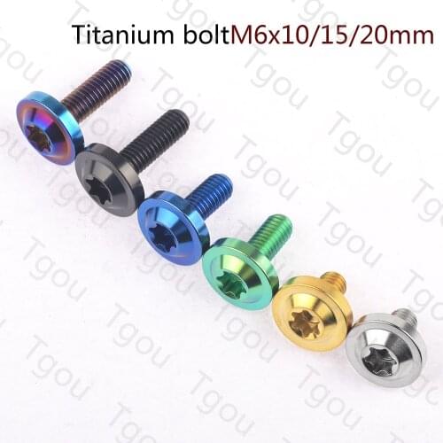 Tgou Titanium Bolt M6x10 15 20mm Torx T30 Plum Head Butterfly Screws for Bicycle Motorcycle Car Cycling Fasteners