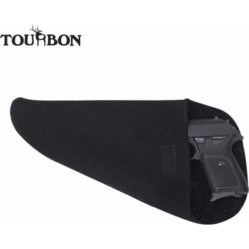 Tourbon Tactical Shooting Silicone Treated Pistol Firearm Case Pouch Gun Storage Socks Holster Gun Protector Black Fabric 26CM