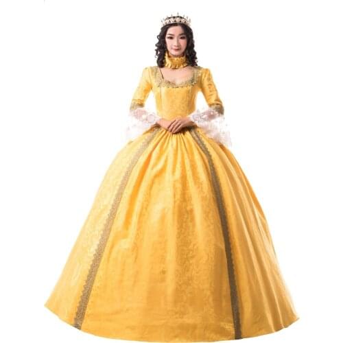 Victorian Gothic Floral Gown Brocade Evening Dress Ball Gown Steampunk Costumes