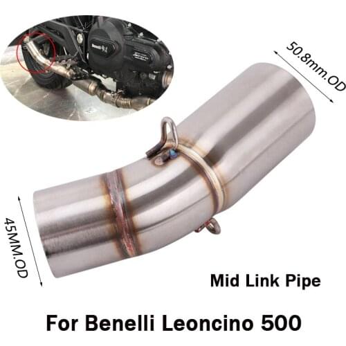 For Benelli Leoncino 500 Exhaust Middle Mid Pipe Escape Connect Link Tube Slip On 45mm Motorcycle Exhaust System