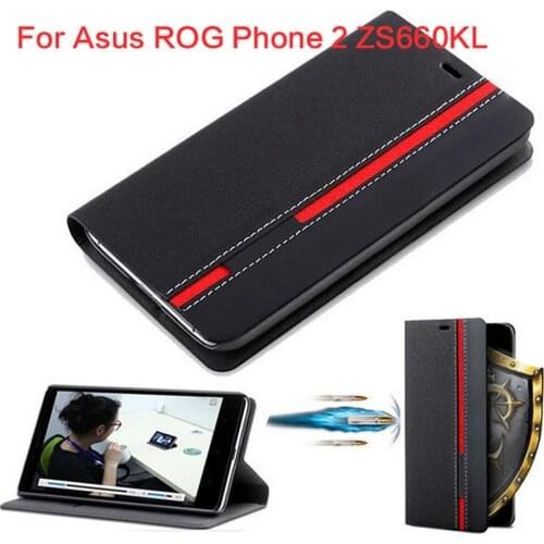 PU Leather Protective Phone Case for Asus ROG Phone 2 ZS660KL Flip Cover
