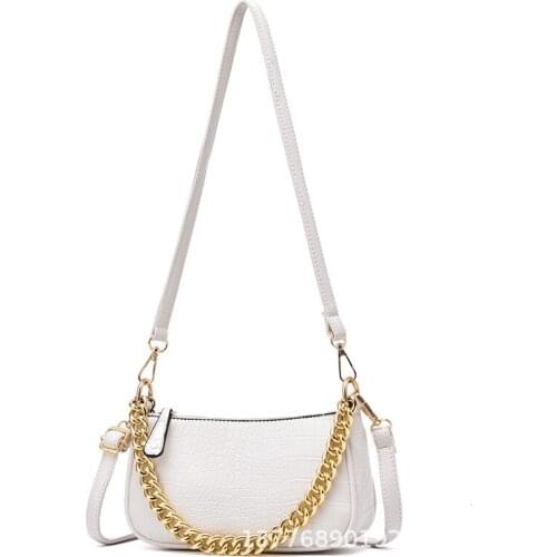 Crocodile Pattern Women Underarm Bag Vintage Design PU Leather Ladies Small Shoulder Bags Female Tote Baguette Purse Handbags