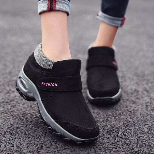 Height Increasing Sneakers Women Black Air Cushion Sport Shoes Women Running Shoes Anti-slip Platform Shoes Gym Shoes Jogging