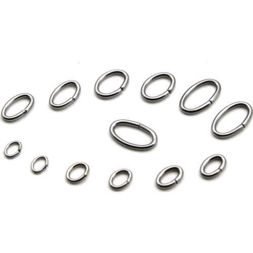 100pcs/lot 316L Stainless Steel Oval Jump Rings Split Rings Connector for Bracelet Necklace Supplies DIY Jewelry Making Findings