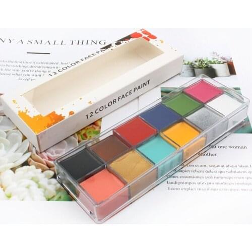12 Colors Face Body Painting Art Non Toxic Safe Oil Paint Halloween Fancy Dress Beauty Makeup Tool