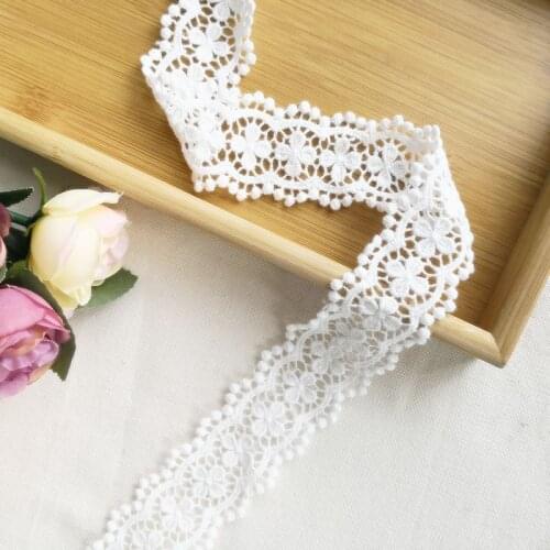 19yards 3.8cm Cotton embroidery Lace ribbon Handmade DIY material Garment needlework sewing accessories Clothing edge fabric 545
