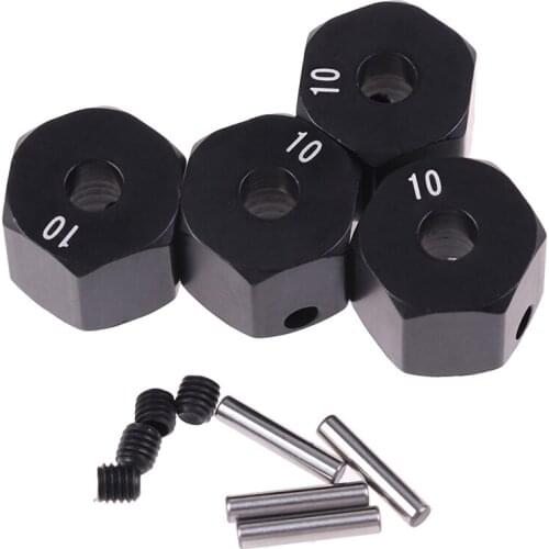 4Pcs/lot Aluminium Alloy Wheel Adapter for HSP 1/10 Scale RC Sports Car 8 9 10mm Black Color