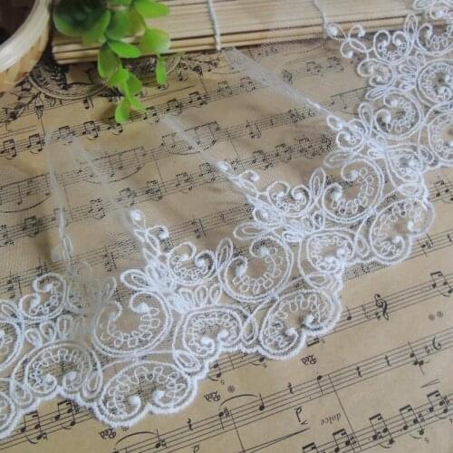 5Yard/Lot Net yarn lace fabric diy 9.5cm lace trim wedding dress clothes curtain accessories SM347