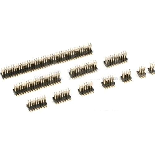 50PCS/Lot SMT 1.27mm 1.27 Double Row Needle Male Pin Header Connector Gold-Plated 2*2P/2*3P/2*4P/2*5P/2*6P/2*7P/2*8P/2*10P/2*20P