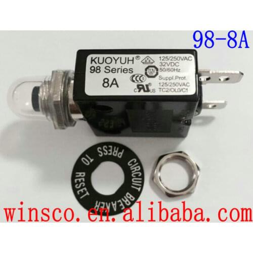 8A Waterproof cap 100% NEW KUOYUH CIRCUIT BREAKER 98 SERIES 8A