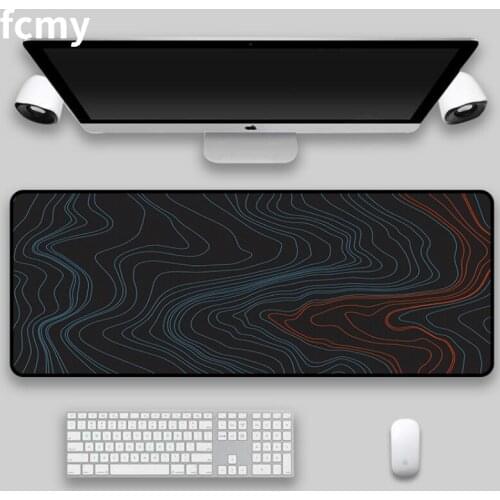 Black Abstract Texture Large Gaming Mouse Pad Computer Table MousePad Locking Edge Rubber Gamer Big Desk Mat 80x30cm Laptop Mous