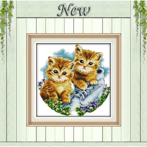 Be together Cats animal love Home Decor,pattern printed on the canvas DMC 11CT 14CT Cross Stitch kits,needlework Sets embroidery