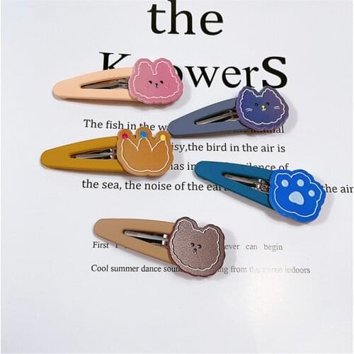 Korea Style New Design Childrens Hair Accessories Kawaii Cartoon Hair Clip Little Girl Bangs Plastic Hairpin Kids Hair Barrette