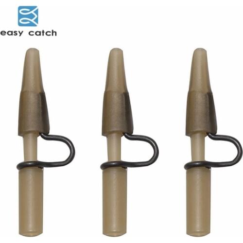 Easy Catch 20pcs 4cm Heavy Duty Lead Clips Light Brown Rubber Carp Hair Rigs Connector Carp Fishing Accessories Tackles