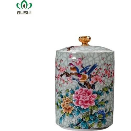 Enamel Colorful Ceramic Tea Caddies Large Handmade Porcelain Coffee Sugar Storage Jars Tea Caddies Home Home Gifts