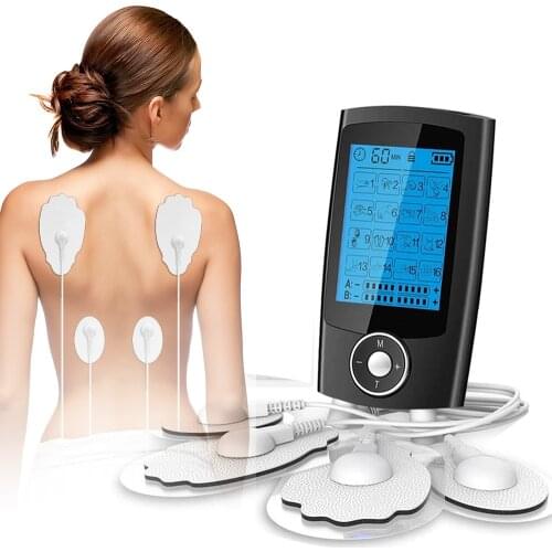 Digital Physiotherapy TENS Machine EMS Unit 16Mode Pulse Massage Body Muscle Electroestimulador Pads Best Pain Relief Shock Wave