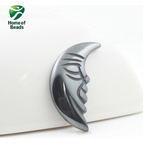 Hot sale fashion hematite Moon pendant accessories diy accessories HP1064