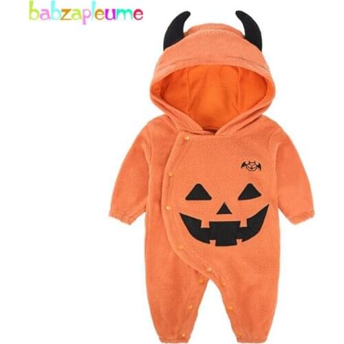 Halloween Costume Unisex Baby Clothes Jumpsuit Cute Fleece Long Sleeve Hooded Cartoon Boys Girls Rompers Newborn Clothing BC1247