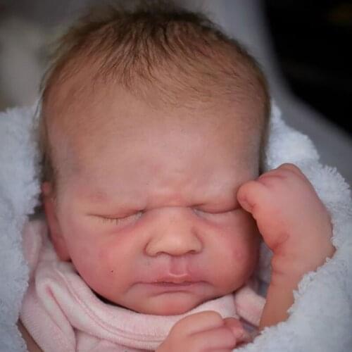 17inch Reborn Doll Kit Premie Size Kovu Lifelike Sleeping Baby Unifinished Unpainted Blank Doll Parts DIY Toys for Kids Bebe