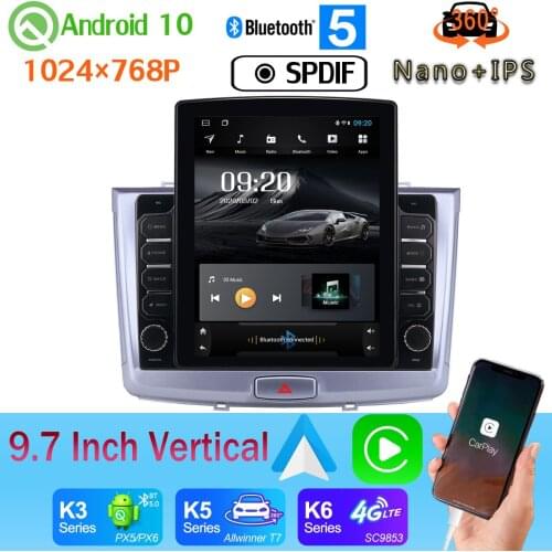 Nano+IPS 9.7" Tesla Style PX6 4+64G GPS Android 10 Radio For Great Wall Hover Haval H6 2016-2018 Head Unit 360 Camera Car Media