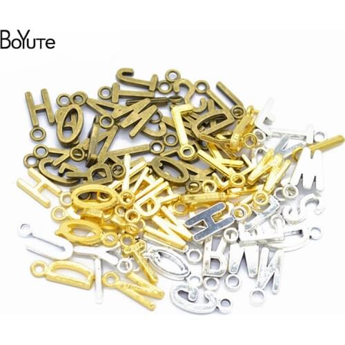 BoYuTe (26 Pieces/Set ) 15*10MM Metal Alphabet Letters Charms for Jewelry Making Diy Hand Made Accessories Wholesale