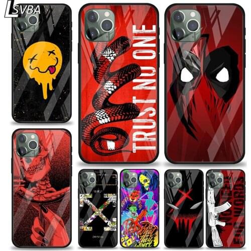 Fashion Terror Smiley For Apple iPhone 12 11 XS Pro Max Mini XR X 8 7 6S 6 Plus Tempered Glass Phone Case