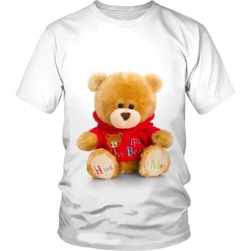 2021 New Youth Explosion 3D Anime Cartoon Bear T-shirt Happy Childhood Hip Hop Casual Wear Boy/Girl Top Short Sleeve T-shirt