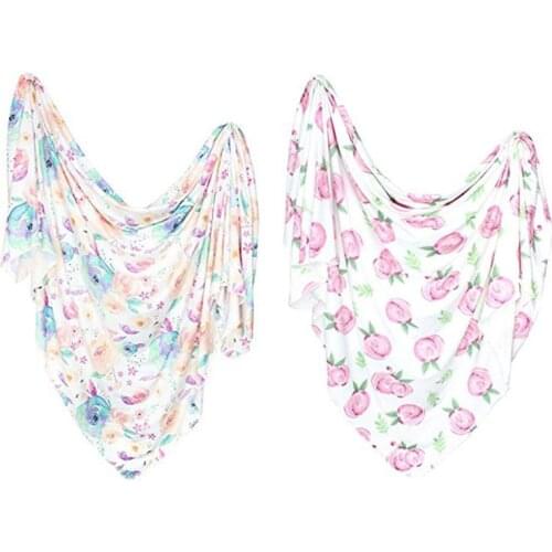 Newborn Baby Receiving Blanket Floral Swaddle Wrap Infant Sleepsack Bedding Bath Towel Photography Props Accessories
