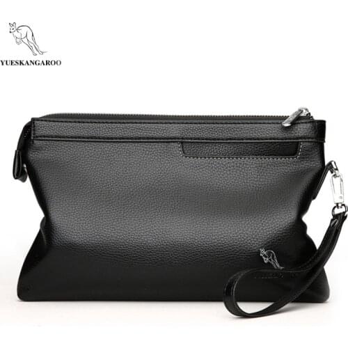 YUESKANGAROO New Fashion PU Leather Men Wallet Long Designer Male Clutch Luxury Brand Men Wallets Zipper Coin Purse Phone Bags