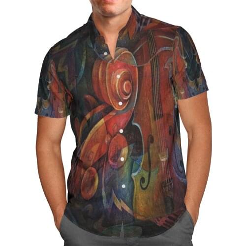Rock Jazz 3D Beach Breathable Hawaii Summer 2021 Shirt Short Sleeve Shirt Streetwear Oversized Chemise Hombre Blusa Masculina-12