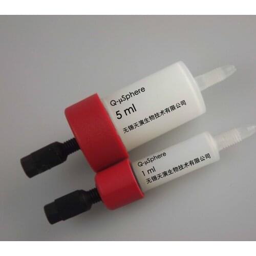 PC023 HiTalonSS DEAE-USphere prepacked column directly connected to AKTA polymer microspheres weak anion