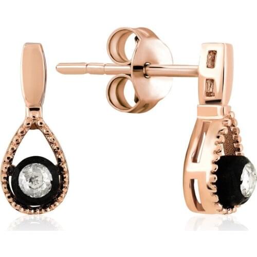 Symbol Gold 0.07 Carat Diamond Earring Piece Jewelry Rope Chain Charm Earring Jacket Bead Figure For Women